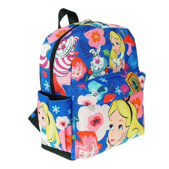 Disney's Alice in Wonderland Talking Flowers Canvas Print Nylon Mini Backpack - Picture 3 of 6